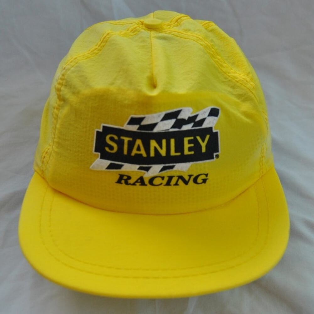 Stanley Racing Vintage 80s/90s Baseball Snap Back Adjustable Black & Yellow Hat